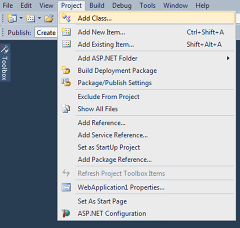 ASPNET - הוספת מחלקה ASPNET - הוספת מחלקה