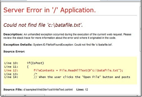 error without try/catch error without try/catch