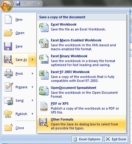 Saving the file as CSV