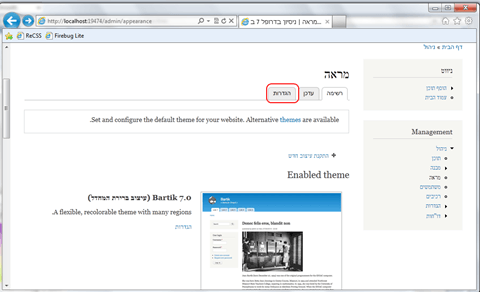 הגדרות ערכת העיצוב