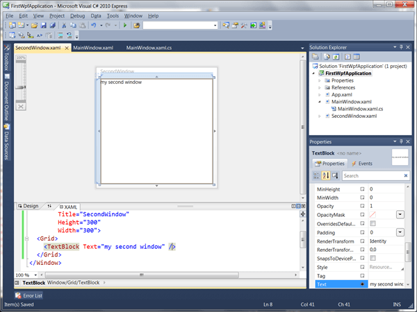 מדריך WPF – הוספת חלונות חדשים מדריך WPF – הוספת חלונות חדשים