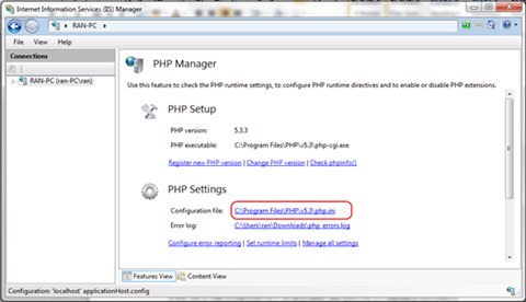 PHP configuration file
